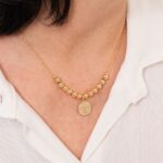 COLAR SÃO BENTO ESFERA BANHADO A OURO