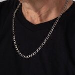 CORRENTE FÍGARO MASCULINO AÇO INOXIDÁVEL PRATA