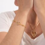 PULSEIRA FÉ ZIRC COLOR BANHADO A OURO