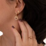 ARGOLA CORAÇÃO ZIRCÔNIA BANHADO A OURO