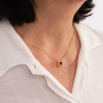 CONJUNTO MIRA RUBI BANHADO A OURO