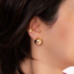 FAKE PIERCING SKYLINE ZIRCÔNIA BANHADO A OURO