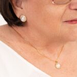 CONJUNTO PÉROLA ZIRCÔNIA BANHADO A OURO