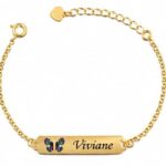PULSEIRA PLACA NOME – PALAVRA – PROFISSÃO BORBOLETA ZIRCÔNIA (PODE SER BANHADO A OURO OU A PRATA)