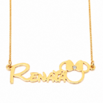 COLAR NOME COM MINNIE (PODE SER BANHADO A OURO OU A PRATA)