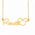 COLAR NOME COM MICKEY (PODE SER BANHADO A OURO OU A PRATA)
