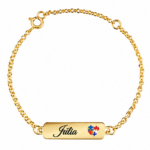 PULSEIRA NOME SÍMBOLO DO AUTISMO ESMALTADO (PODE SER BANHADO A OURO OU PRATA)
