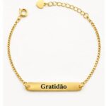 PULSEIRA PLACA NOME – PALAVRA - PROFISSÃO E PODE SER BANHADO A OURO OU A PRATA)