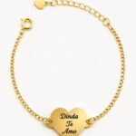 PULSEIRA CORAÇÃO 3 PALAVRAS (PODE SER BANHADO A OURO OU A PRATA)